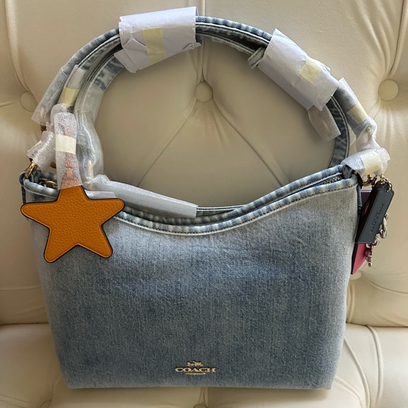 Coach Handbags - Coach Laurel Loved Denim Purse W/Charms,New!